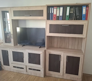 Set mobilier living   bibliotecă cu spațiu TV   Lungime 280 cm (Corp TV GRATUIT)