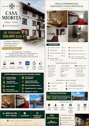 De vânzare: Casa Miorița   cabană turistică funcțională în Straja