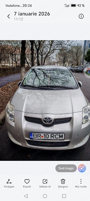 Vand Toyota Auris 1,6 benzină 