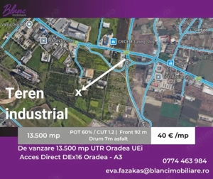 Teren industrial de 13.500 mp pe Calea Borsului -Conexiune directa cu DEx16