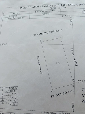 NU RATAȚI ! Teren Str Păltinișului 1800 mp 