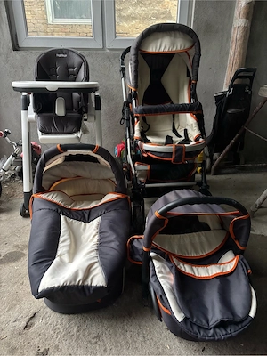 carucior pentru copii 3in1 si masa pentru mancat Peg-Perego 2in1