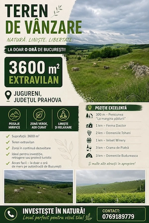 Vand Teren Extravilan in localitatea Jugureni