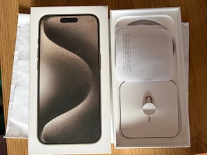 iPhone 15 Pro 128GB Natural Titanium | Stare foarte bună + factură + huse