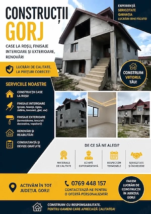 facem lucrări de construcții în județul Gorj 