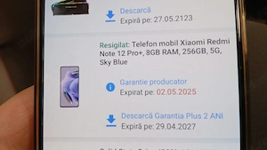 Redmi note 12 pro plus 5G garanție 