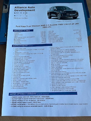 Ford Kuga Titanium X 4x4 FHEV 2022  - imagine 7