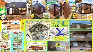 Tiny House Rustic Rulota  Casa Mobila Pe Roti Birou Afacere De Vacanta Hambar Din Lemn Din Poveste  - imagine 8