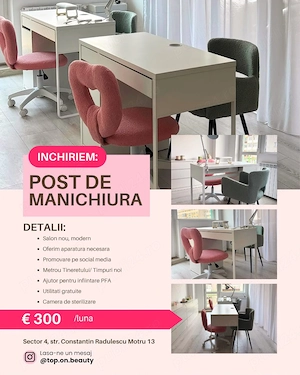 Post manichiura chirie, sector 4 Tineretului - Timpuri noi