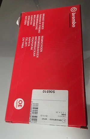 Set saboti frana de mana Brembo, S06510, BMW E46, Z4, E81, E21, E90, E91, E92, etc cutie sigilata! - imagine 4