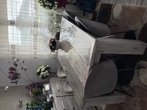 Set mobilier living   dining din PAL   aspect modern, culoare stejar gri