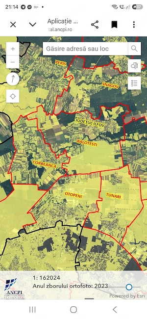 vand teren tunari 500000 metri patrati urbanism de intravilan  zona rezidentiala tunari cosmopolis