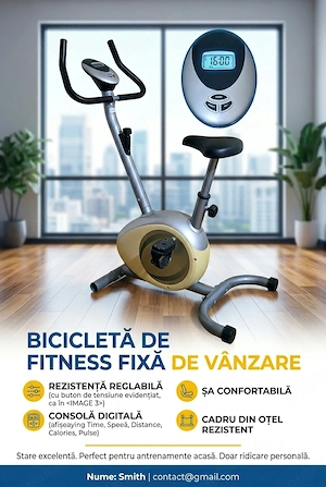  Slăbește Acasă! Bicicletă Fitness Complet Funcțională   Iași 