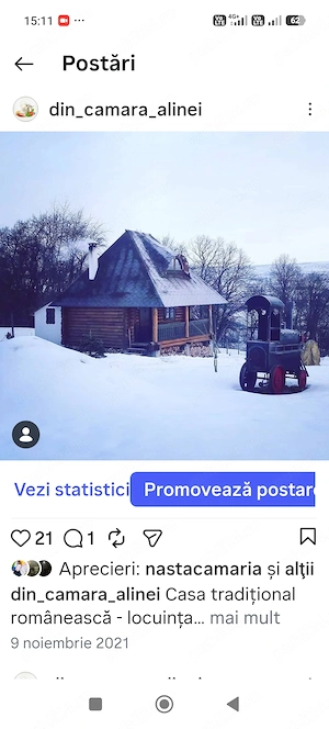 Proprietate 7.500 mp cu cabană din lemn, Leucușești   4 min de Fălticeni