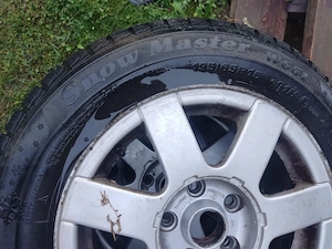 Jante Aliaj Originale VW 15" 5x112 Passat, Golf + Anvelope Iarnă 195/65/R15 + Rezervă - imagine 3
