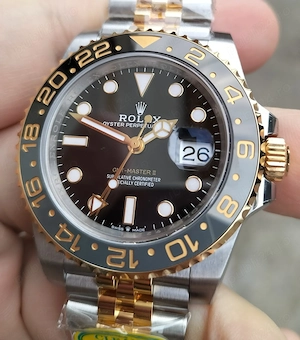 Rolex 40 mm GMT Master II 904L Two Tone Yellow Gold VF DD3285 72h Rezerva