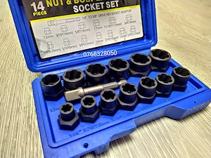 Set extractoare șuruburi și piulițe 14 piese Cr-Mo - imagine 2