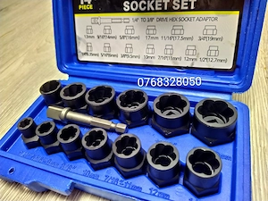 Set extractoare șuruburi și piulițe 14 piese Cr-Mo - imagine 3