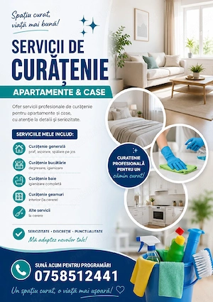 Servicii curețenie casă și apartamente