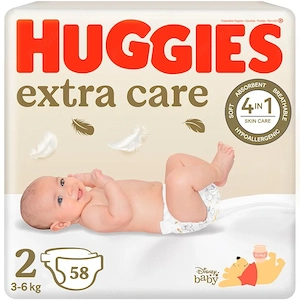 Scutece Pampers Huggies Extra Care mărimea 2, 3-6 kg, 50 buc. SIGILAT !