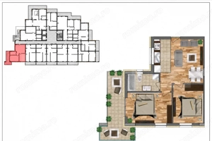 Apartament 3 camere, etaj 1 – Zona Centură, terasă generoasă