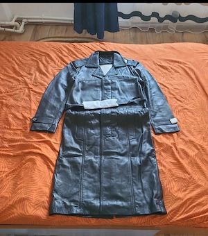 Palton militar lung din piele