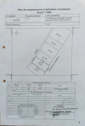 Lot teren 700 mp*Intravilan*Comuna Berceni*deschidere 17m - imagine 7