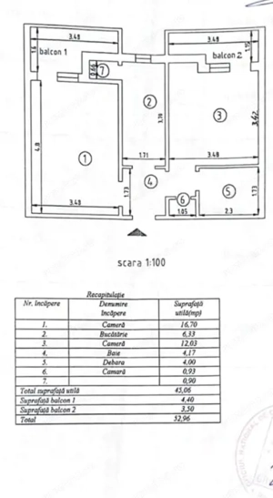 Apartament 2 camere, 52.96 mp, decomandat, zona Piata Nicolina - imagine 7