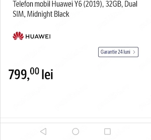 Telefon mobil Huawei Y6 (2019), 32GB, Dual SIM, Midnight Black