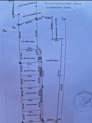 Vanzare 5 loturi de 618 mp, teren intavilan, langa lac. Mogosoaia