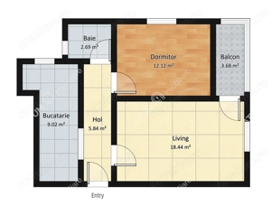 Apartament cu 2 camere decomandate si balcon in Sibiu zona Rahovei - imagine 5