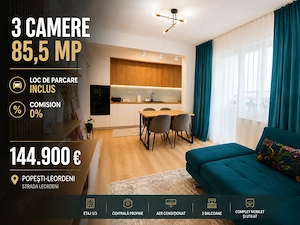 Apartament 3 camere finalizat - Popesti Leordeni 