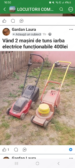 masini tuns iarba electrice