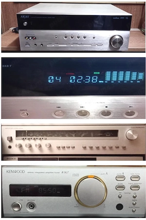Colectie receivere diverse marci AKAI Sony Kenwood Saba Korting ITT Unitra Tehnoton Panasonic Yamaha