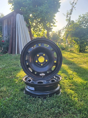 Set 4 jante tablă originale VW Seat Skoda 14" 5x100   stare foarte bună - imagine 2