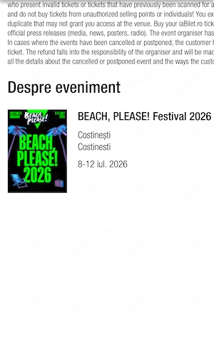 Bilet Beach Please, general access