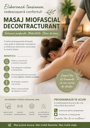 Redescoperă echilibrul corpului tău prin masaj terapeutic miofascial-EXCLUSIV PENTRU FEMEI