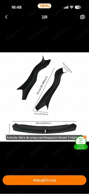  Kit protectie portbagaj Tesla M 3  2025-2026 