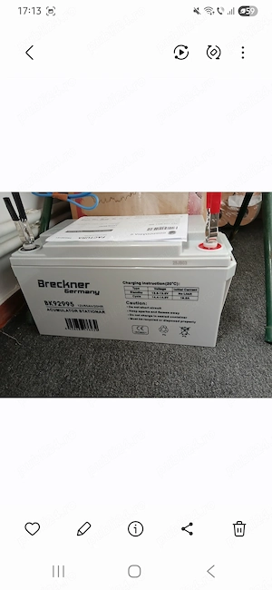 Acumulator pentru sistem solar 12v   65 A. ,AGM, 