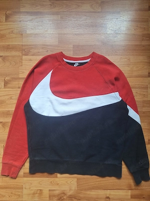 Nike Sportswear Big Swoosh Crewneck Mărimea L Roșu Negru Alb Colorblock