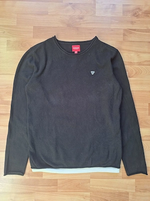 Guess Los Angeles Knit Sweater Pulover Tricotat Mărimea S Negru Metal Triangle Logo