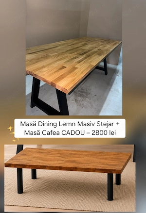 Set Premium Masă Dining + Masuta Cafea