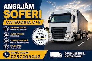 Angajăm șofer categoria C+E prelata 