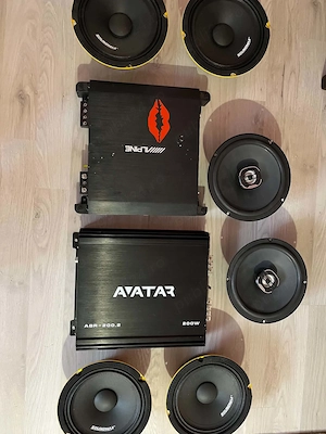 Sistem audio complet pentru mașină   Soundmax, Hertz, Avatar + Tub Bass Alpine