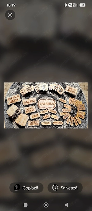 Titlu Anunț: Magneți și Plăcuțe din Lemn Dreptunghiulare   Personalizate cu Date Speciale și Text, 2