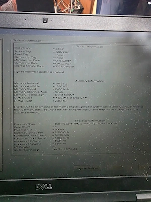 Dezmembrez laptop Dell latitude 5580 i5 7440hq 2.3ghz