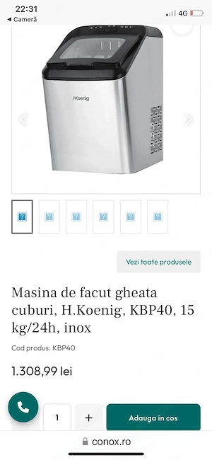 Mașina de facut gheata cuburi detali la tel.