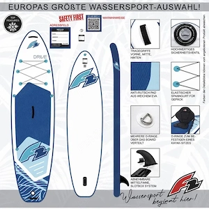 NOU SET Paddleboard SUP-Board F2 SUP Stand Up Paddle Board Drive White (2026) 372x85x15cm 12,2