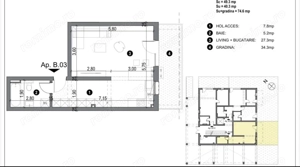 Apartament 1 camera, 40,3 mp utili cu GRADINA - COMISION 0% - imagine 6