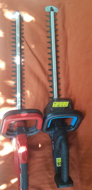 foarfeca gard viu pe acumulator MAC Allister.MHT1855-li si foarfeca tuns gard viu einhell 18 v 